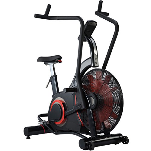 AsVIVA F1 Air-Bike Pro exercise bike and ergometer, pro turbine trainer with belt drive system and fitness computer – black