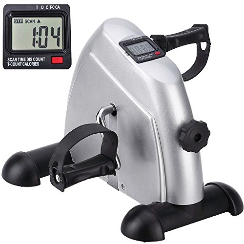 himaly Mini Exercise Bike Portable Home Pedal Exerciser Gym Fitness Leg Arm Cardio Training Adjustable Resistance with LCD Display for Women and Men