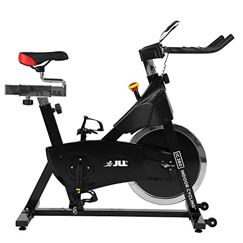 JLL IC260 Indoor Cycling 2019 Black Edition, 15kg Flywheel with Adjustable Resistance, 3-Piece Crank, 6-Function Monitor with Heart-rate, Adjustable Handlebars & Seat, 12-Month Home Use Warranty