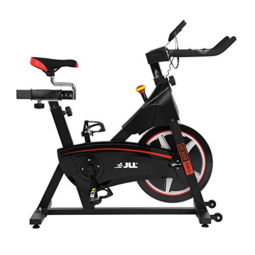 JLL IC300 PRO Indoor Cycling Exercise Bike, Direct Belt Driven 20kg Flywheel, Magnetic Resistance, 3-Piece Crank, 7-Function Monitor, Heart Rate Sensors, Adjustable Seat, 12 Months Home Warranty