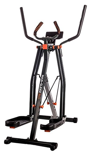 New Image Maxi-Glider 360, 10 in 1 Cross Trainer Cardio Workout 4 Levels of Resistance with Heart Rate Monitor, Grey