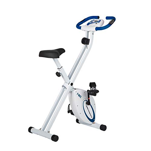 Ultrasport F-Bike, Bicycle Trainer, Home Trainer, Collapsible Exercise Bike with Training Computer and Hand Pulse Sensors, Navy