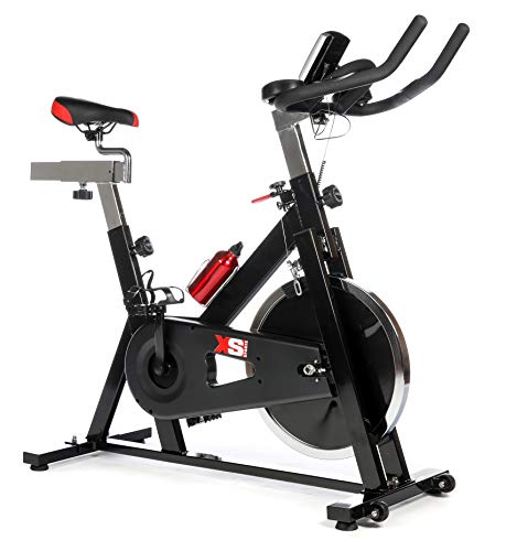 XS Sports Aerobic Indoor Training Exercise Bike-Fitness Cardio Home Cycling Racing-15kg Flywheel with PC + Pulse Sensors