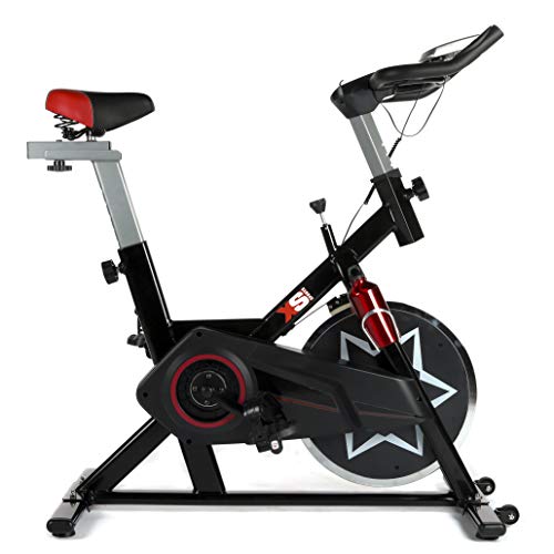 XS Sports SB300 Aerobic Indoor Training Exercise Bike-Fitness Cardio Home Cycling Racing-with PC + Pulse Sensors (Black)