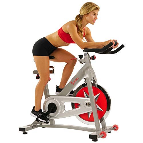 Sunny Health & Fitness Indoor Studio Cycle Pro Exercise Bike with 18 KG (40 Pound) Flywheel and Chain Drive - SF-B901